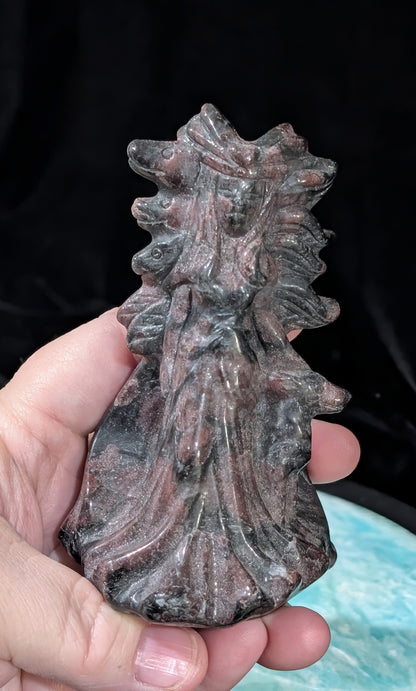 Garnet Goddess of the Wolf Figurine
