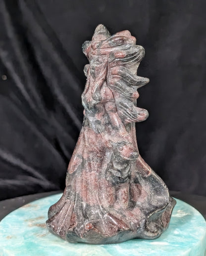 Garnet Goddess of the Wolf Figurine