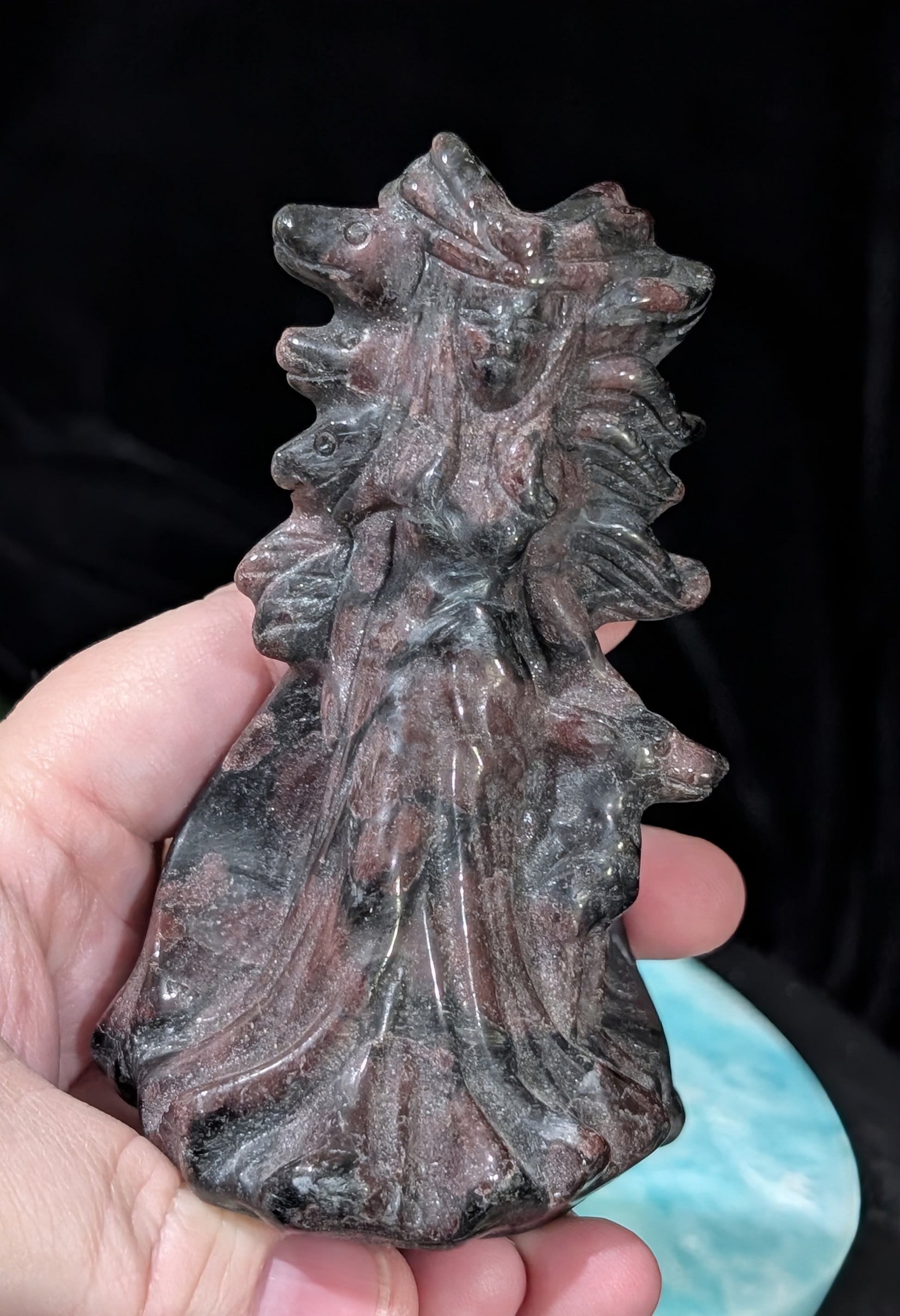 Garnet Goddess of the Wolf Figurine
