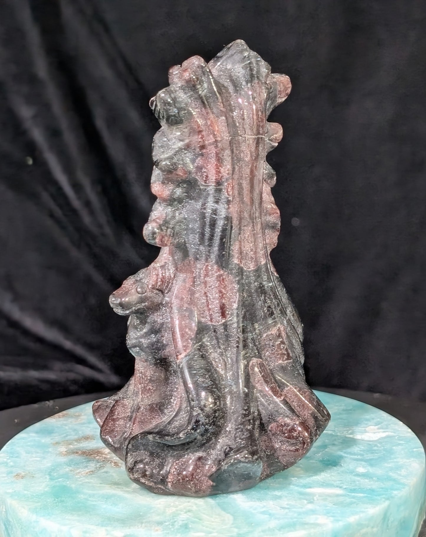Garnet Goddess of the Wolf Figurine