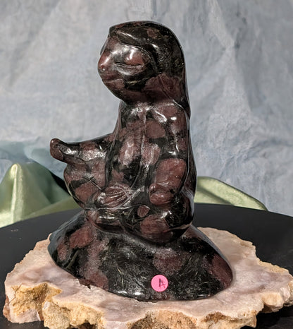 Garnet Meditating Sloth Figurine