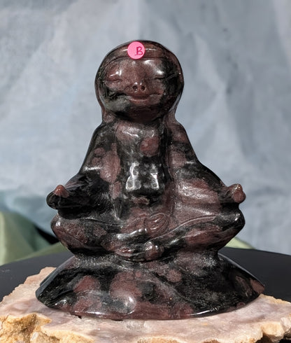 Garnet Meditating Sloth Figurine