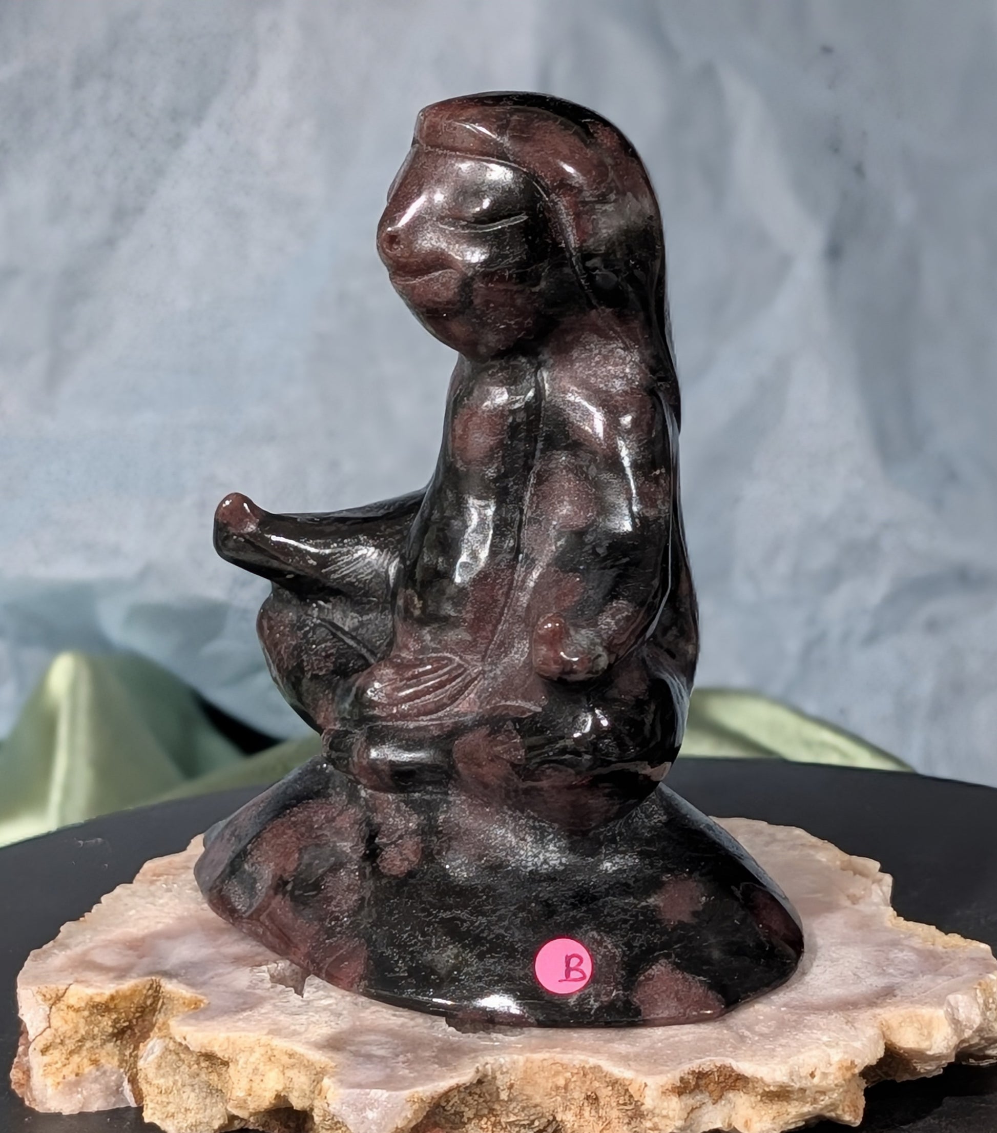 Garnet Meditating Sloth Figurine
