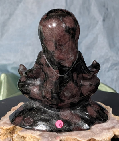 Garnet Meditating Sloth Figurine Back