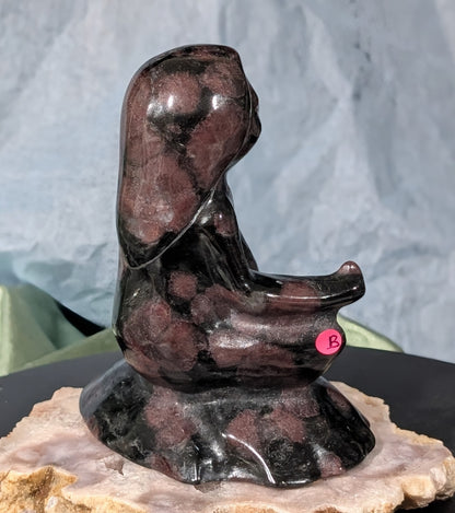 Garnet Meditating Sloth Figurine