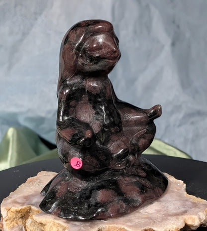 Garnet Meditating Sloth Figurine