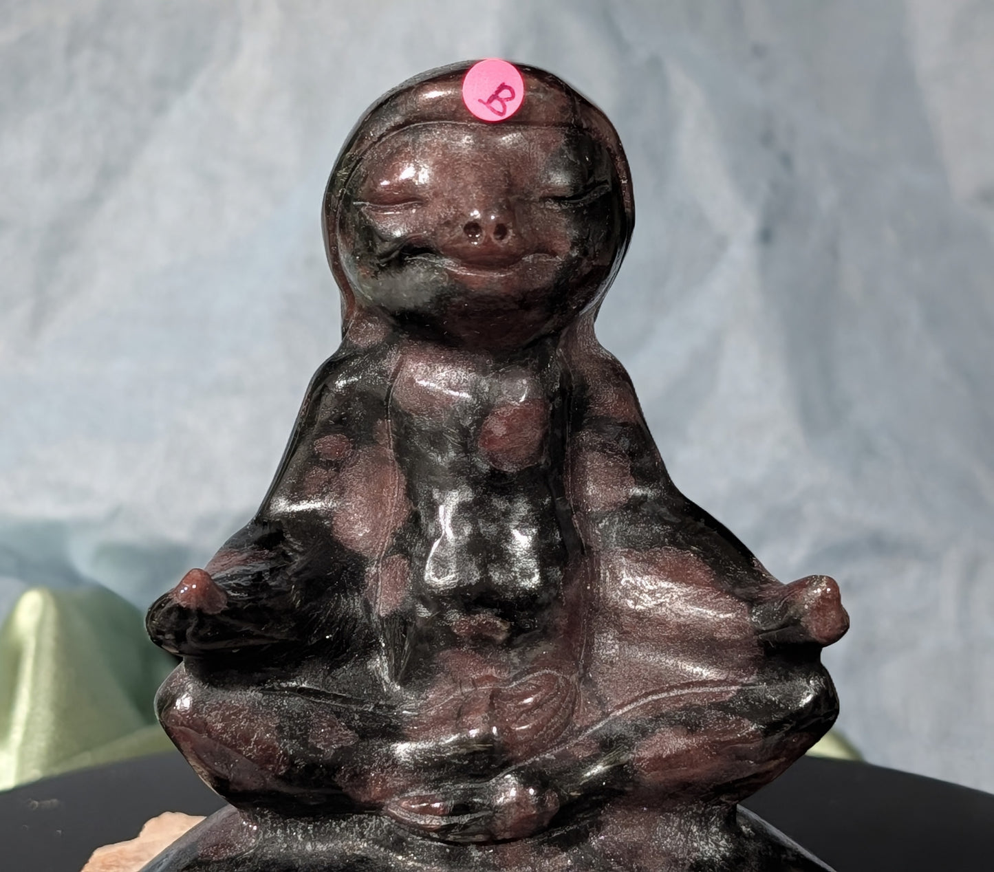Garnet Meditating Sloth Figurine Front