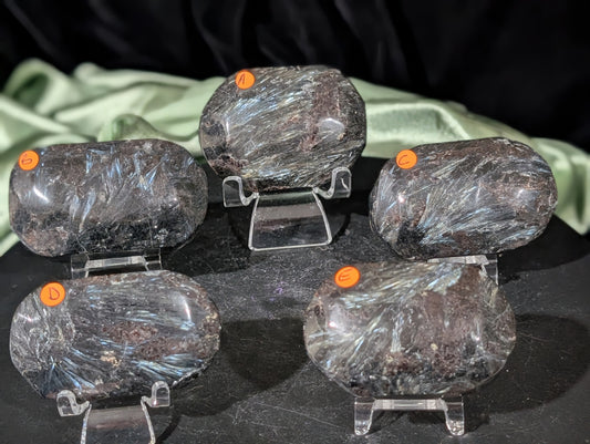 Garnet and Astrophyllite Palm Stones