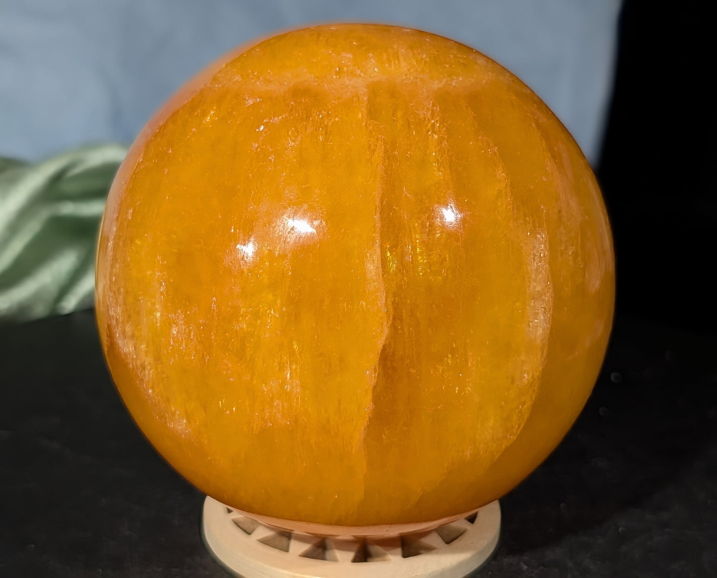 Gemmy Orange Calcite Sphere