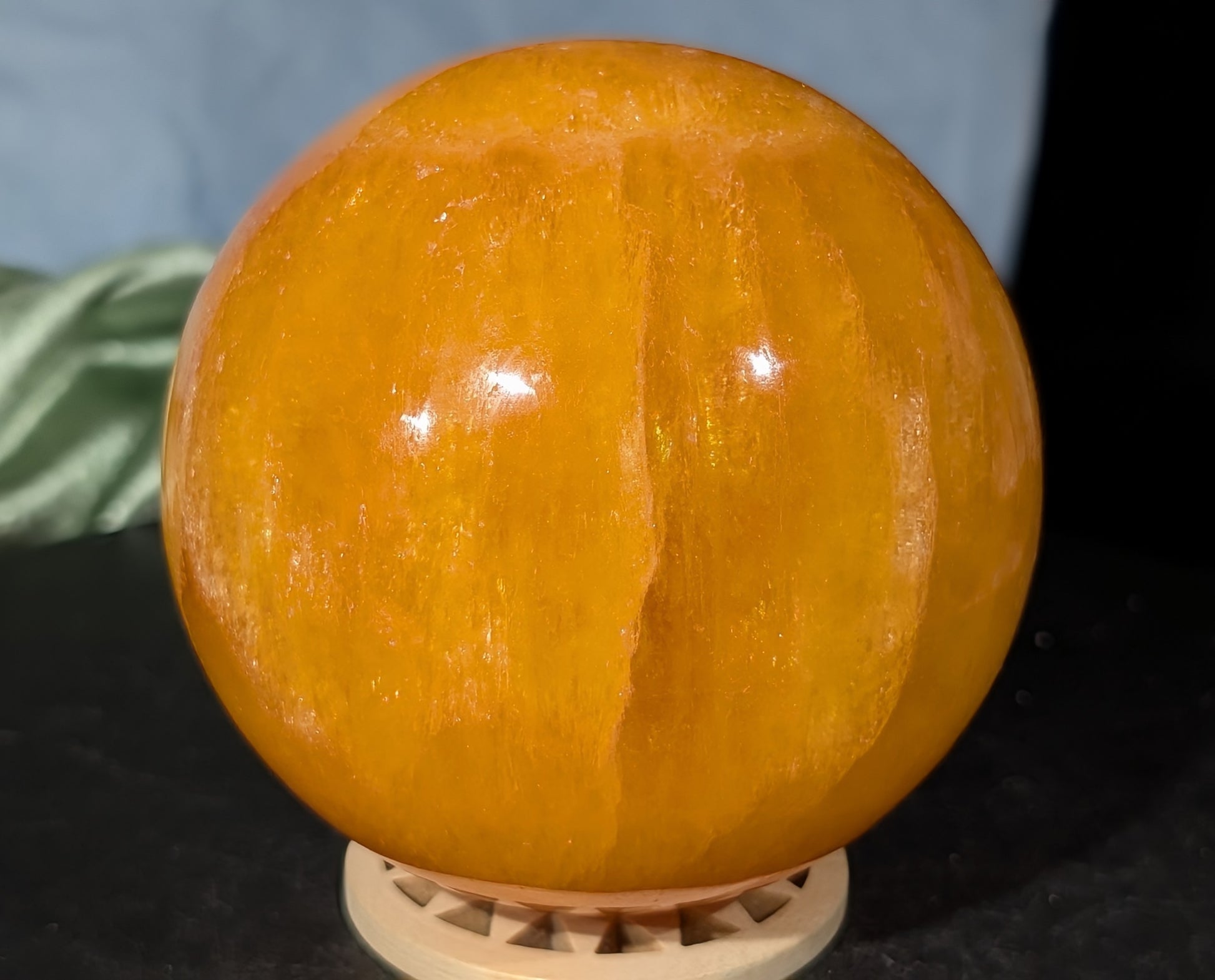 Gemmy Orange Calcite Sphere