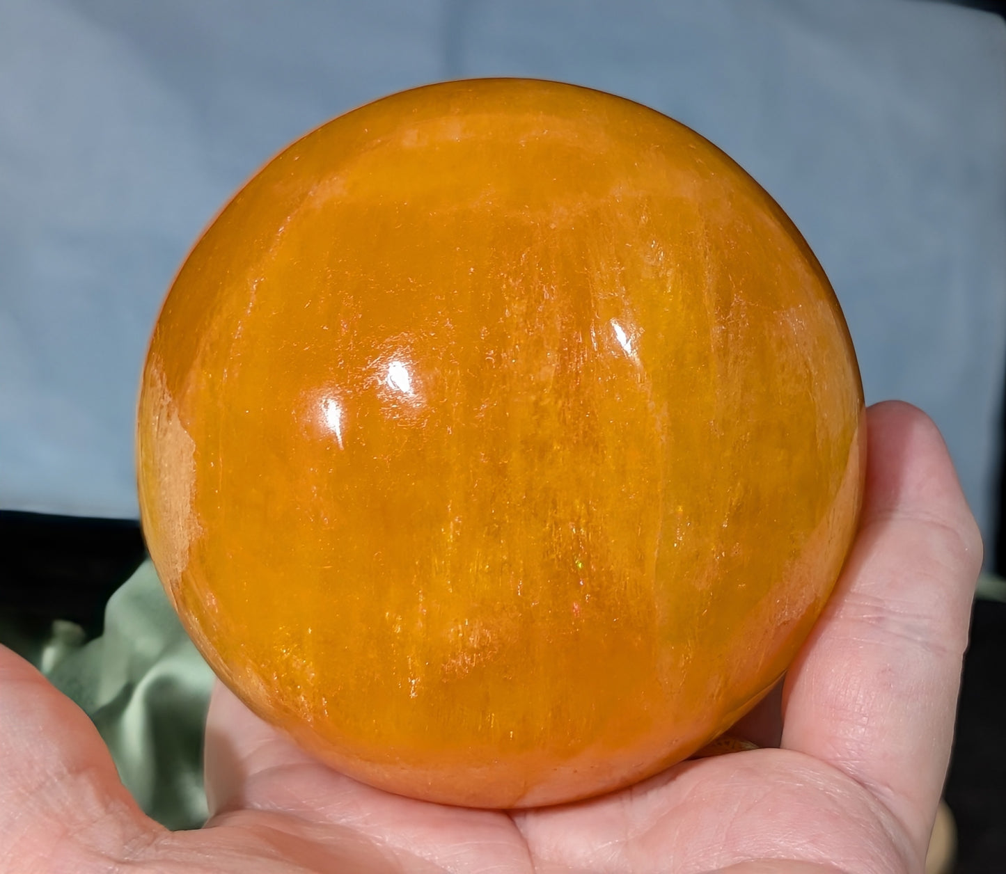 Gemmy Orange Calcite Sphere
