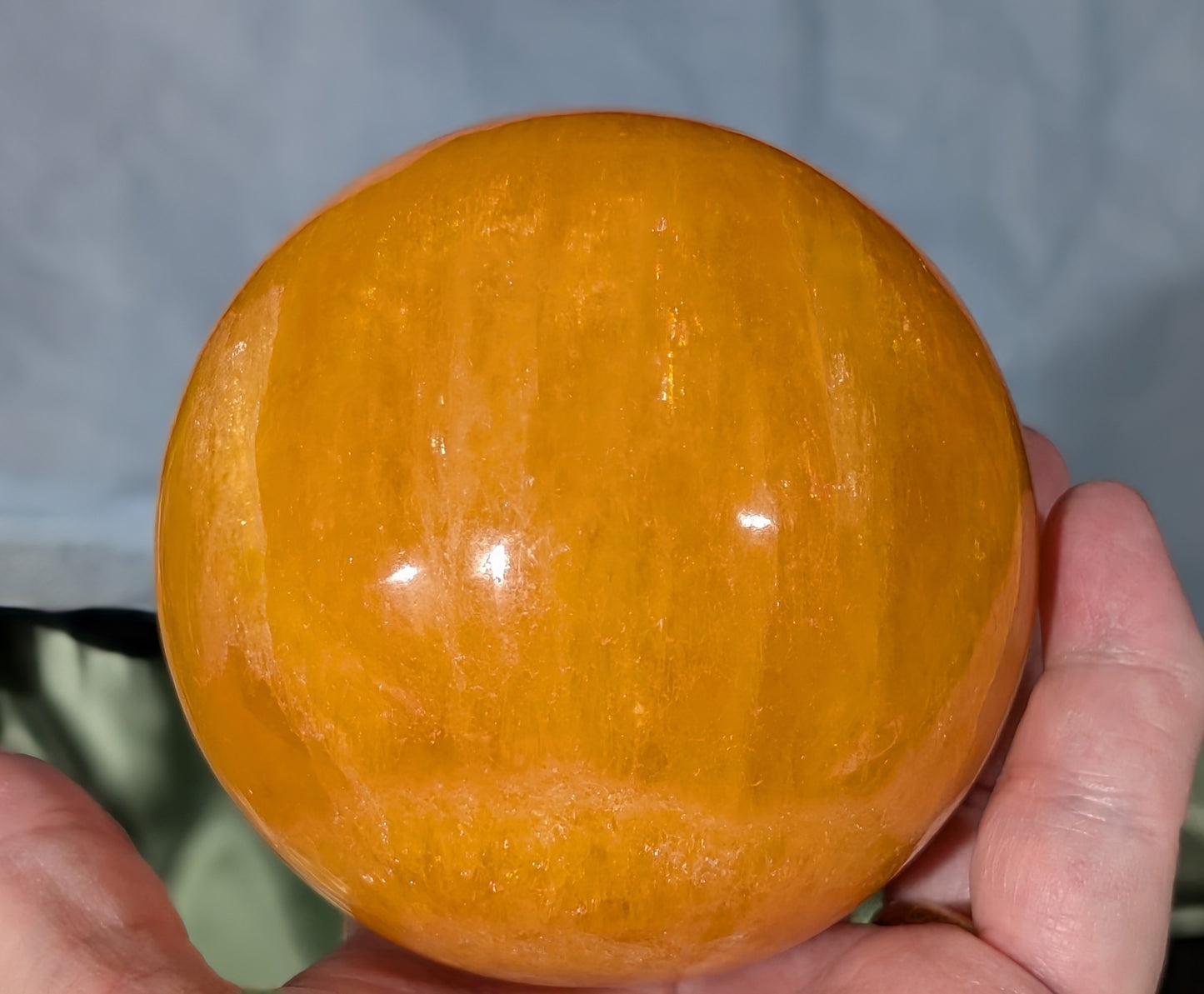 Gemmy Orange Calcite Sphere