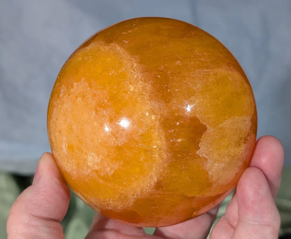 Gemmy Orange Calcite Sphere