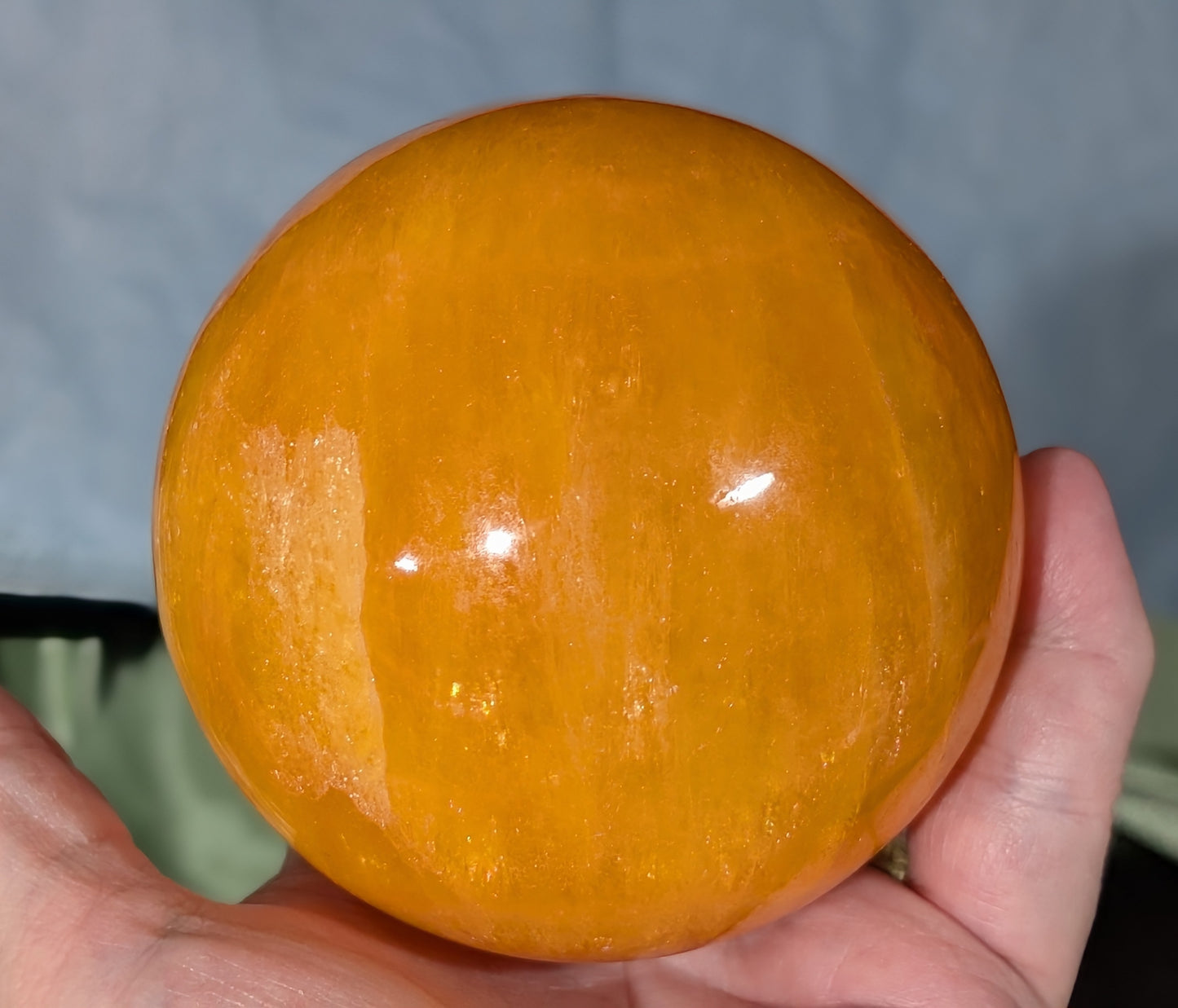 Gemmy Orange Calcite Sphere