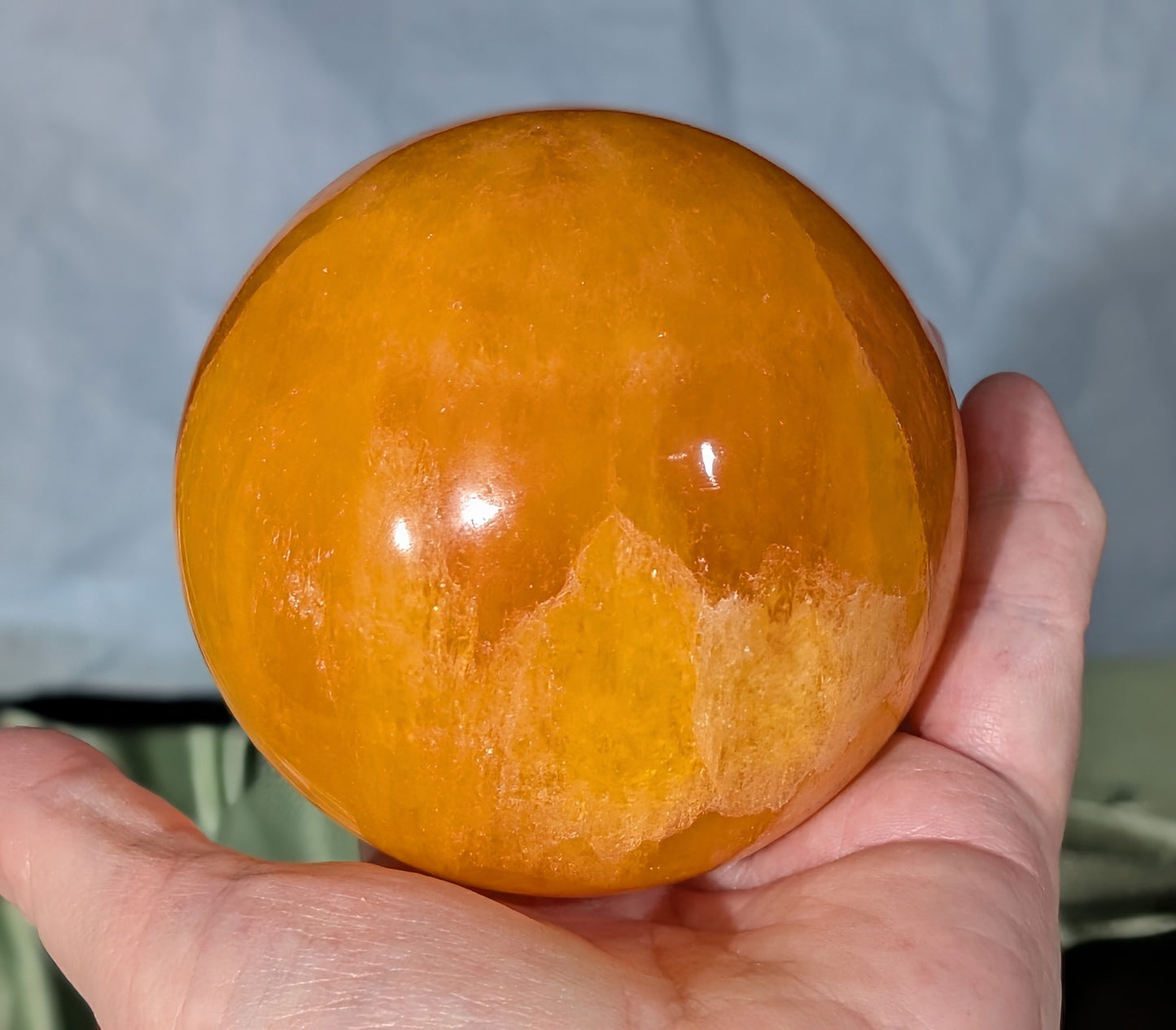 Gemmy Orange Calcite Sphere