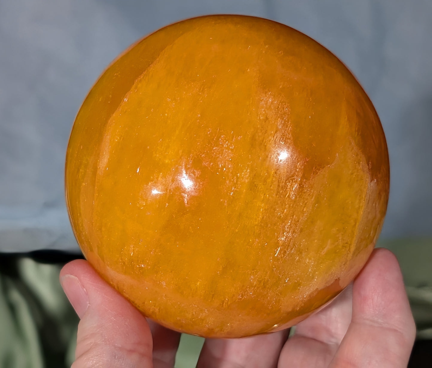 Gemmy Orange Calcite Sphere