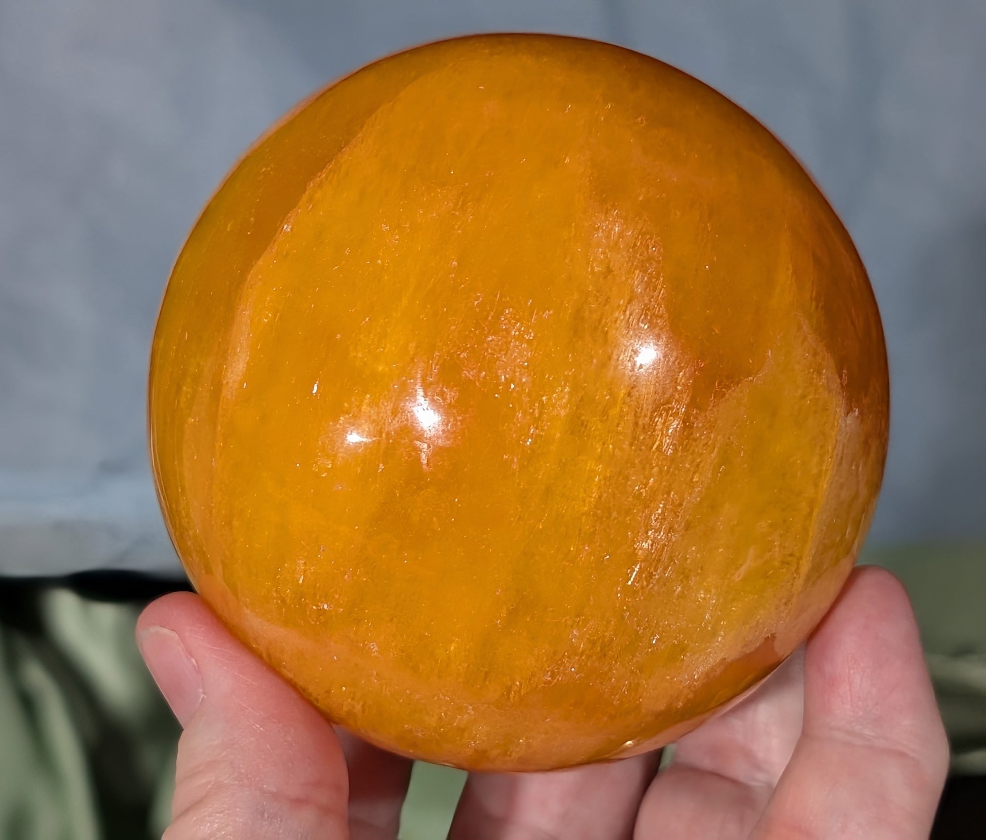 Gemmy Orange Calcite Sphere