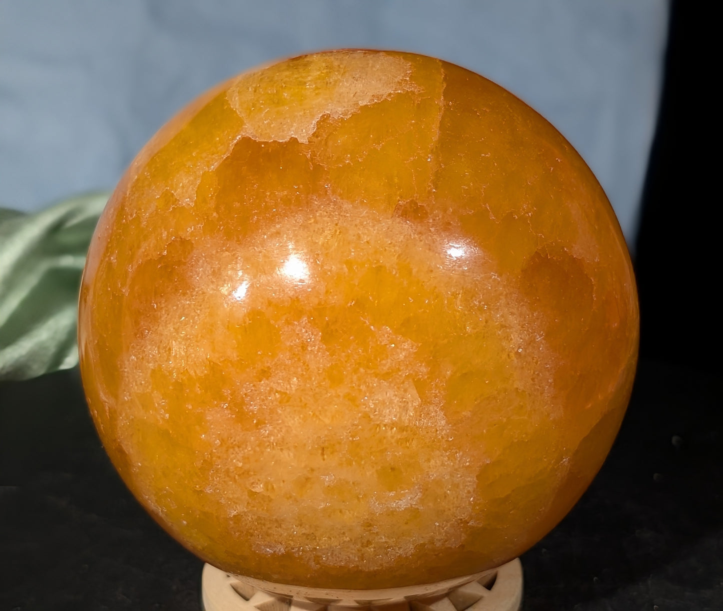 Gemmy Orange Calcite Sphere
