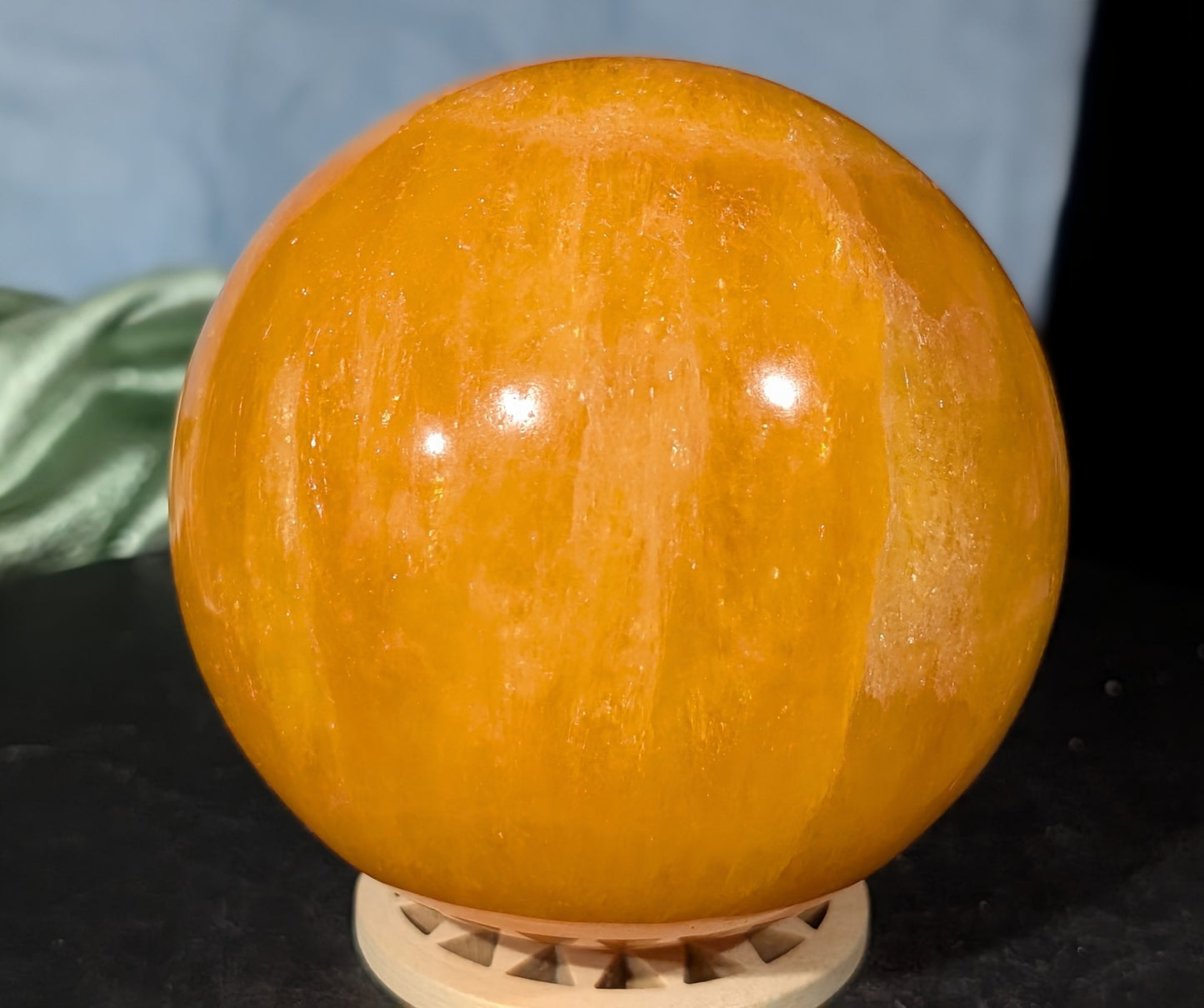 Gemmy Orange Calcite Sphere