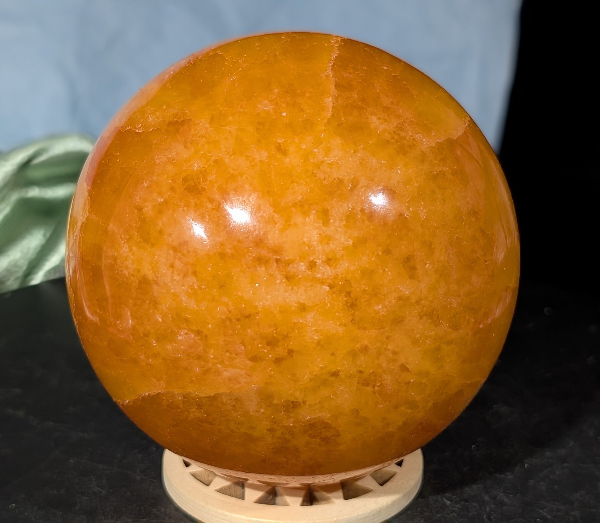 Gemmy Orange Calcite Sphere