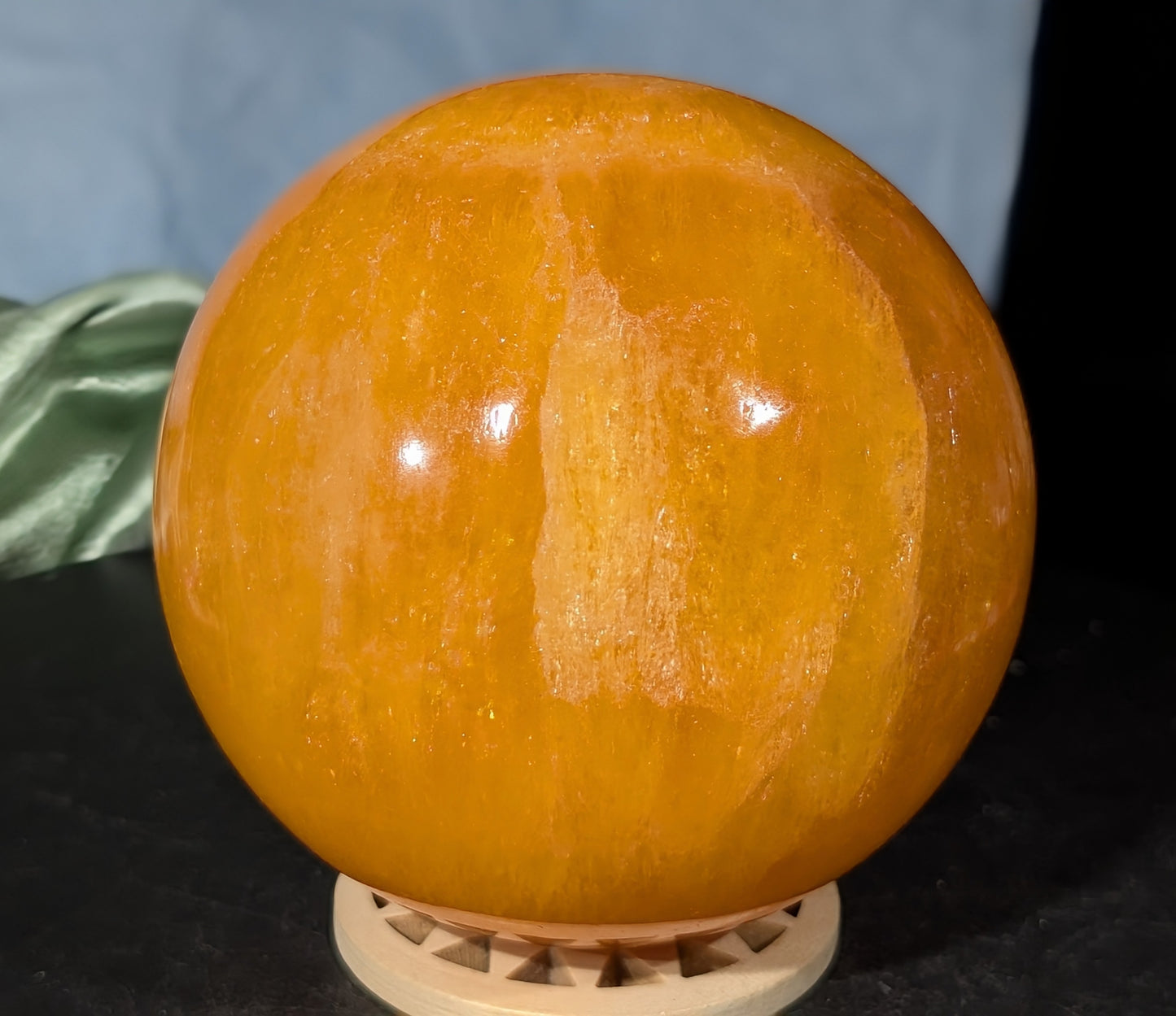 Gemmy Orange Calcite Sphere