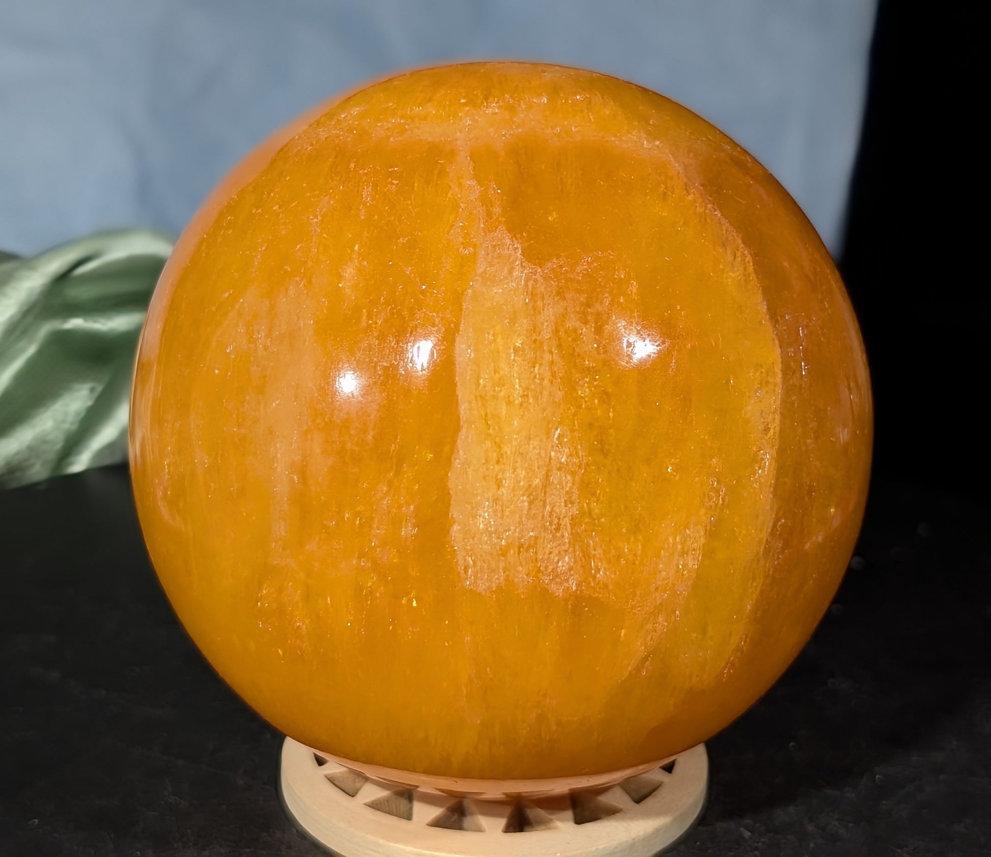 Gemmy Orange Calcite Sphere