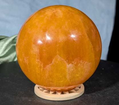 Gemmy Orange Calcite Sphere