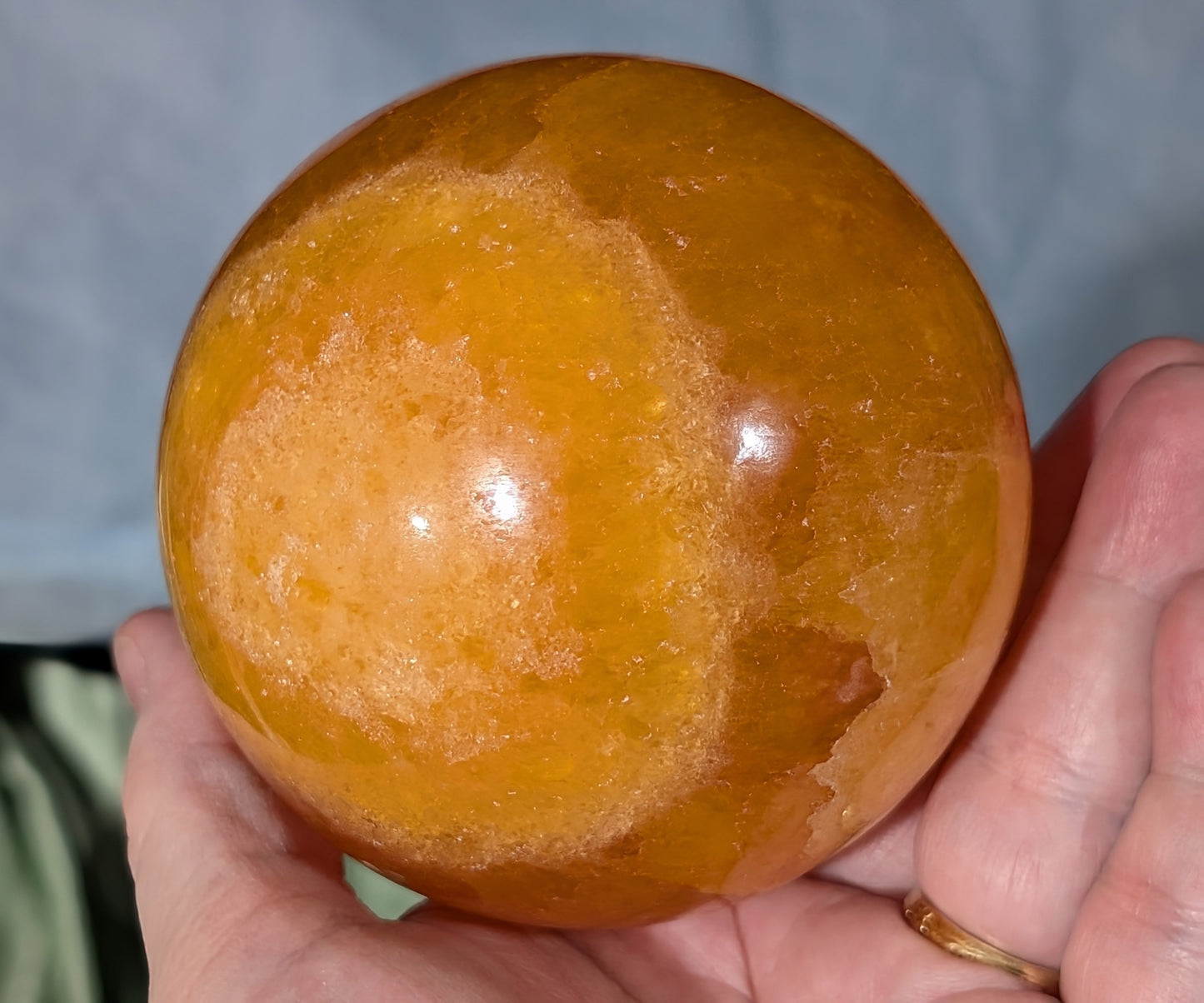 Gemmy Orange Calcite Sphere