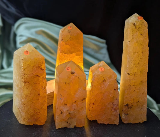 Raw Edge Golden Calcite Towers