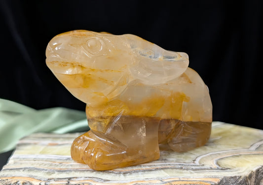 Golden Healer Crystal Bunny Figurine