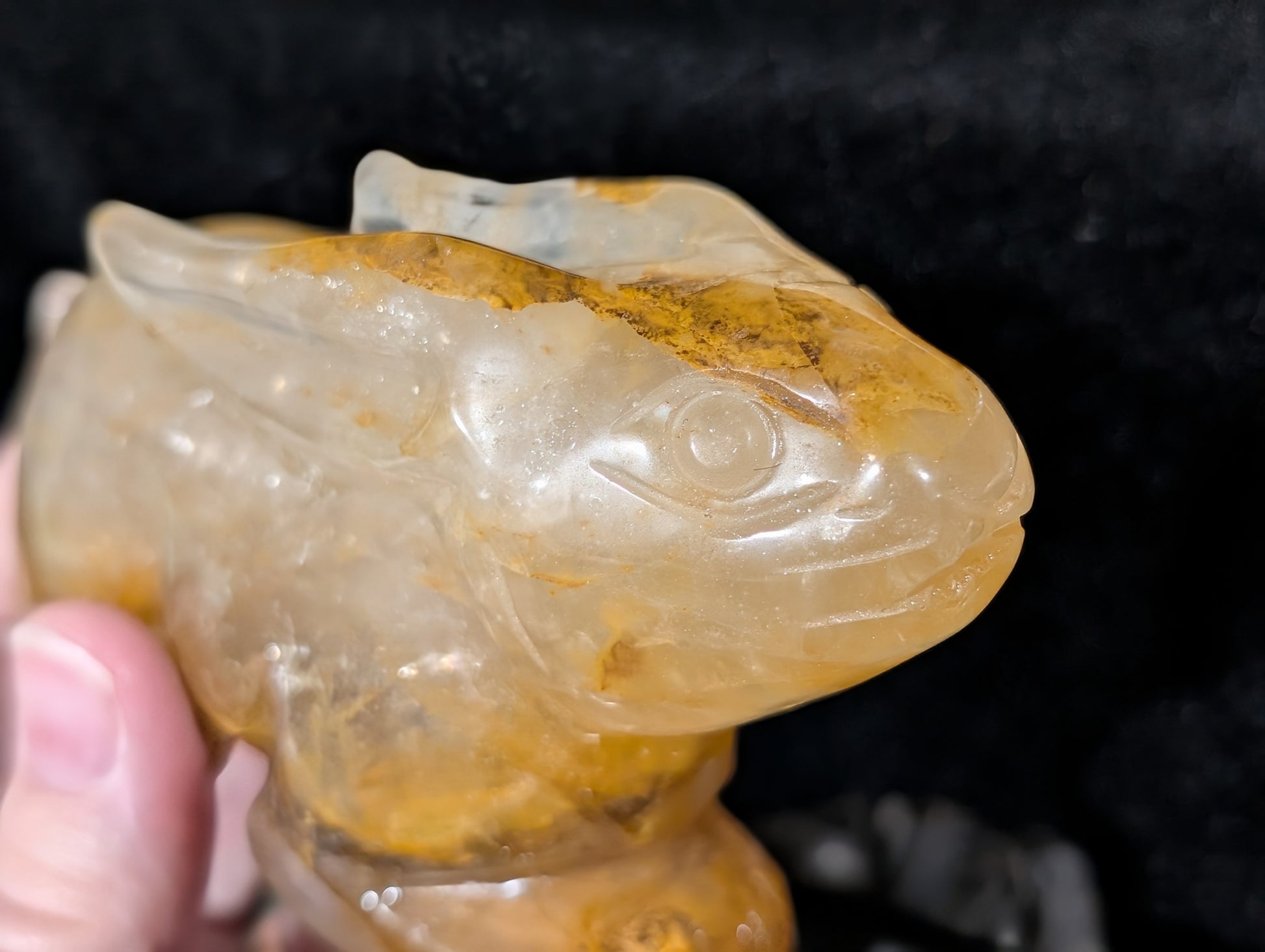 Golden Healer Crystal Bunny Figurine