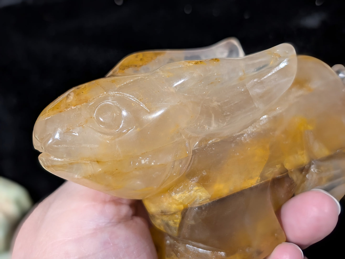 Golden Healer Crystal Bunny Figurine