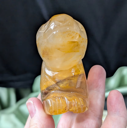 Golden Healer Crystal Bunny Figurine