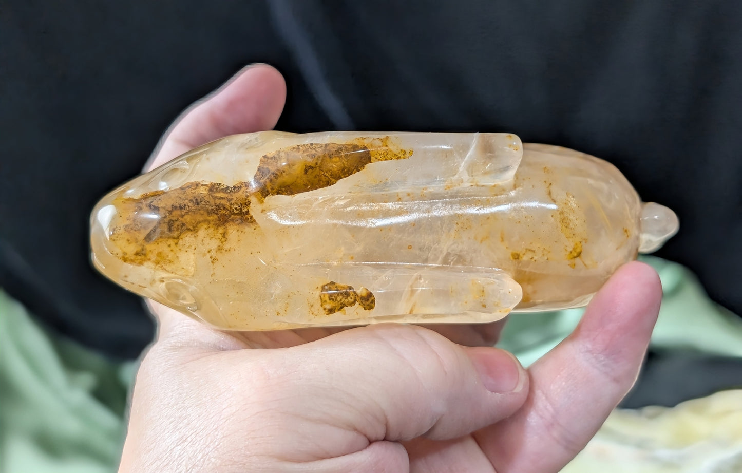 Golden Healer Crystal Bunny Figurine