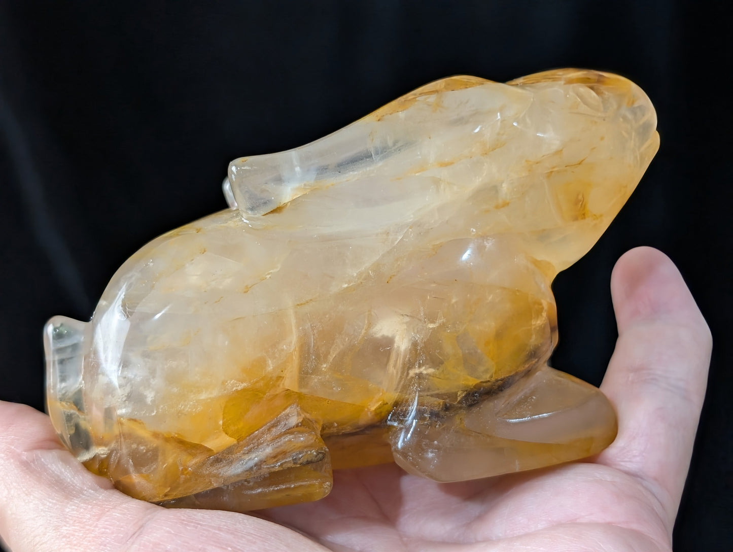 Golden Healer Crystal Bunny Figurine