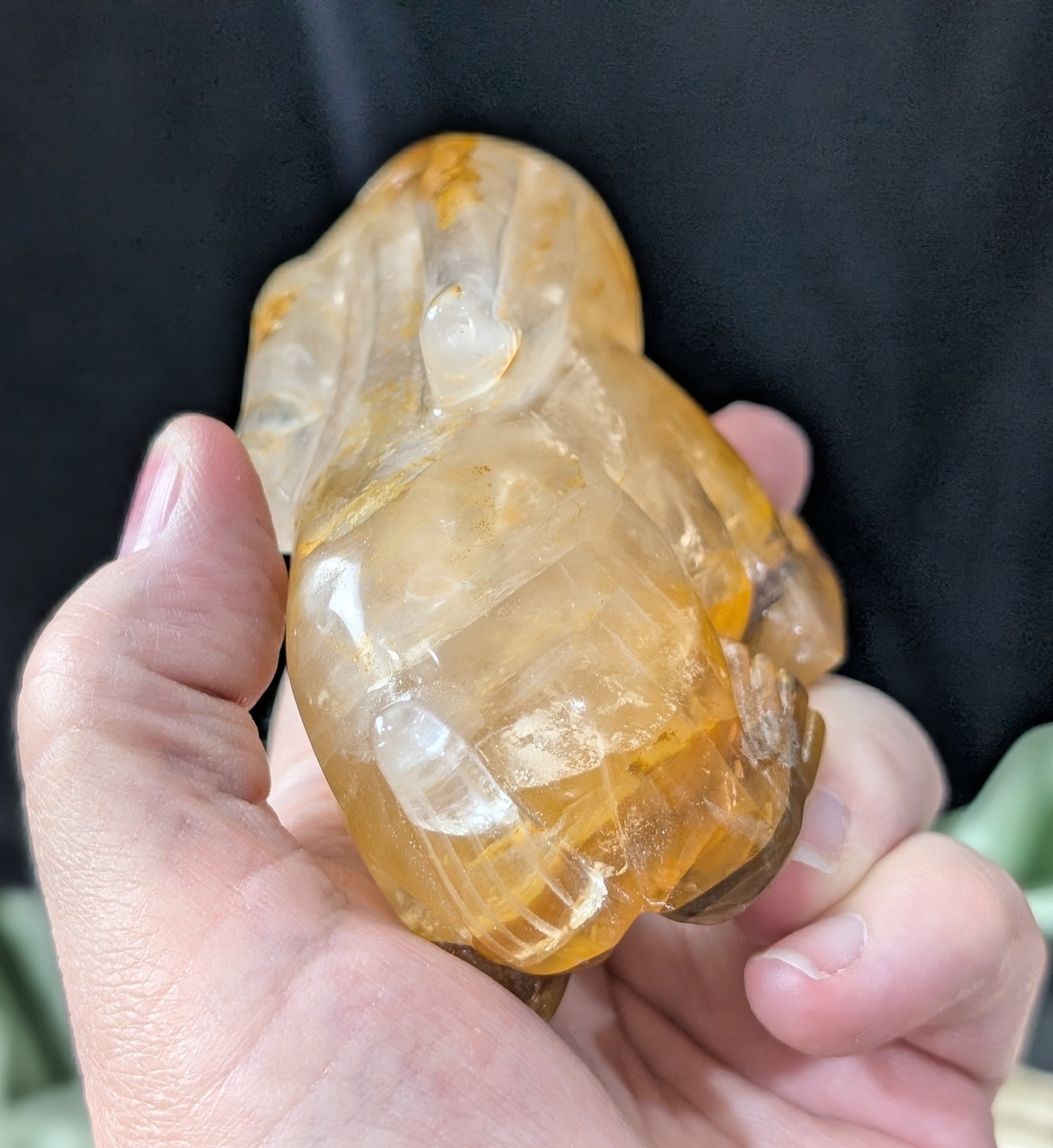 Golden Healer Crystal Bunny Figurine