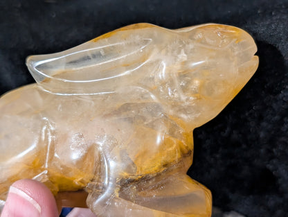 Golden Healer Crystal Bunny Figurine