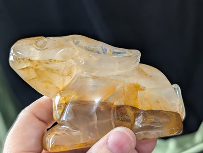 Golden Healer Crystal Bunny Figurine