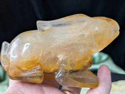 Golden Healer Crystal Bunny Figurine