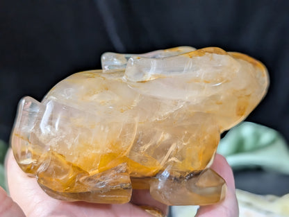 Golden Healer Crystal Bunny Figurine