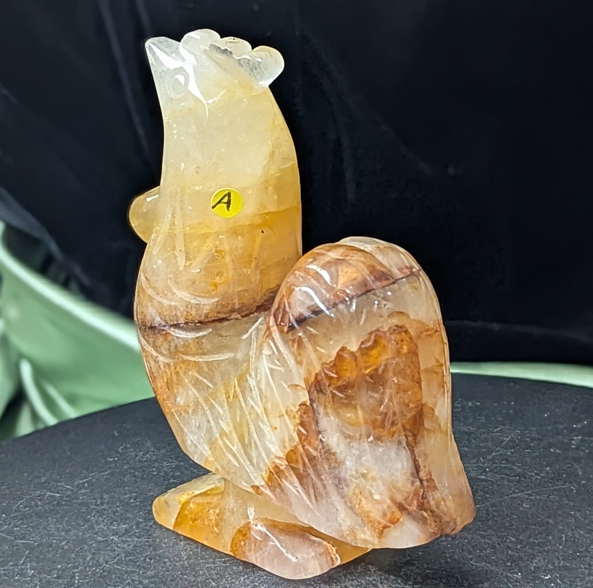 Golden Healer Crystal Rooster Figurine