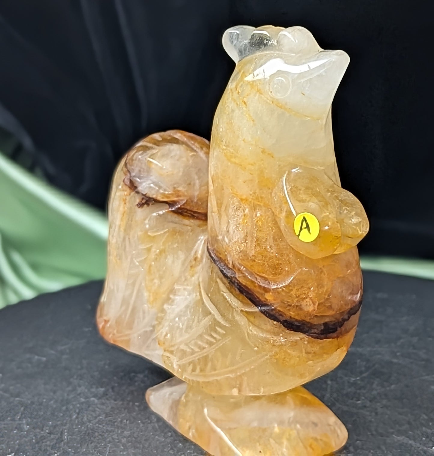 Golden Healer Crystal Rooster Figurine