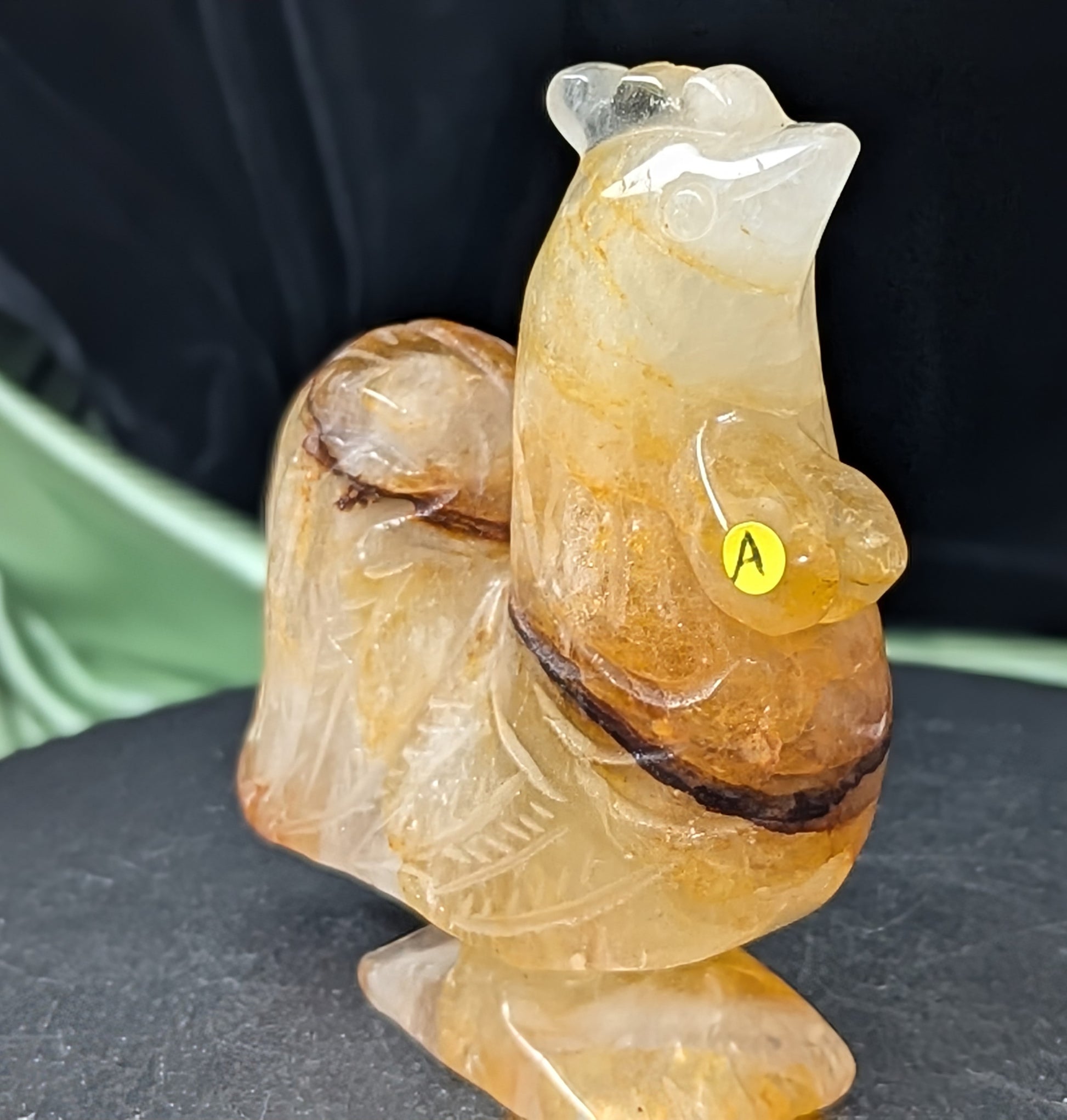Golden Healer Crystal Rooster Figurine