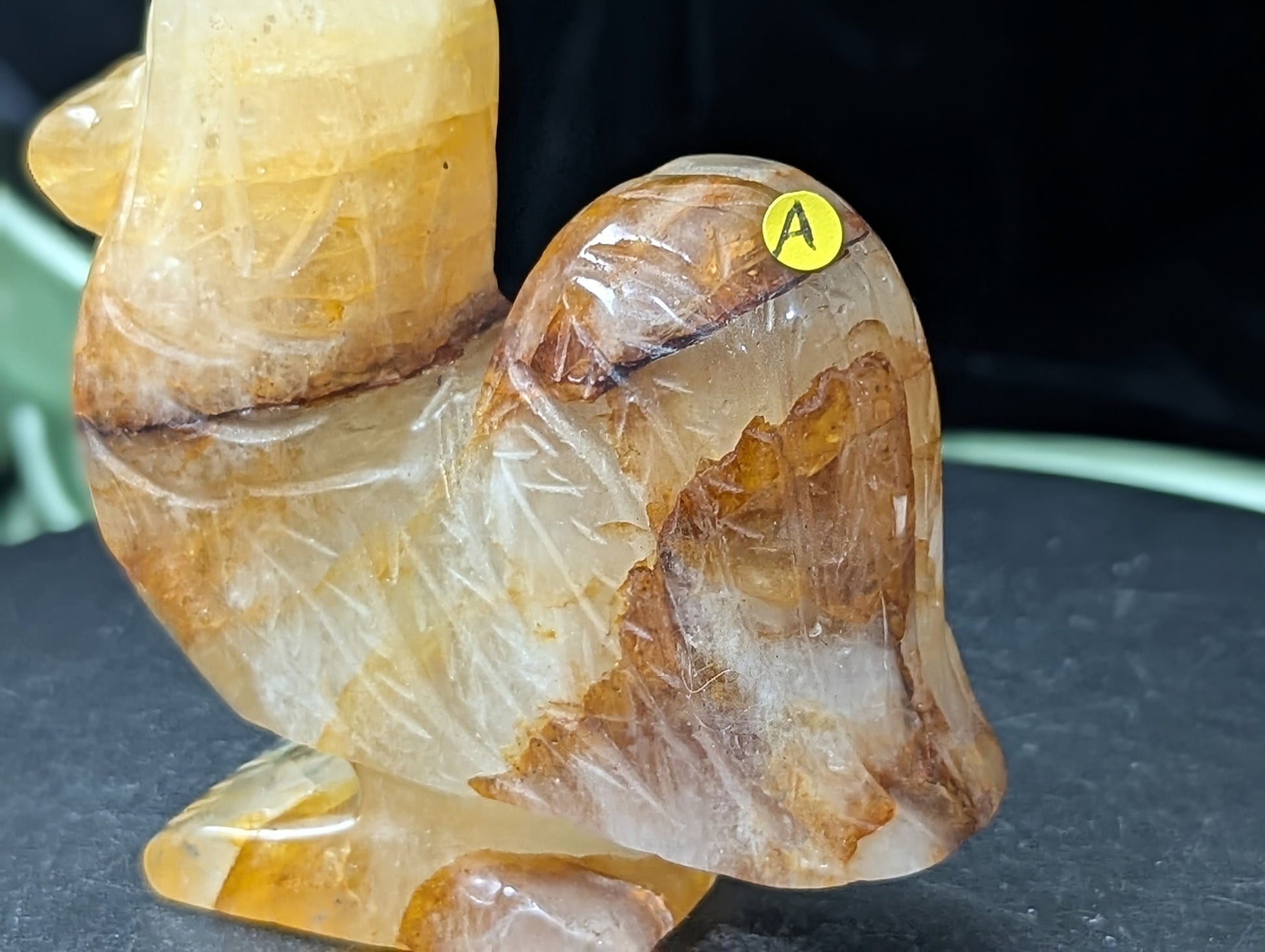 Golden Healer Crystal Rooster Figurine