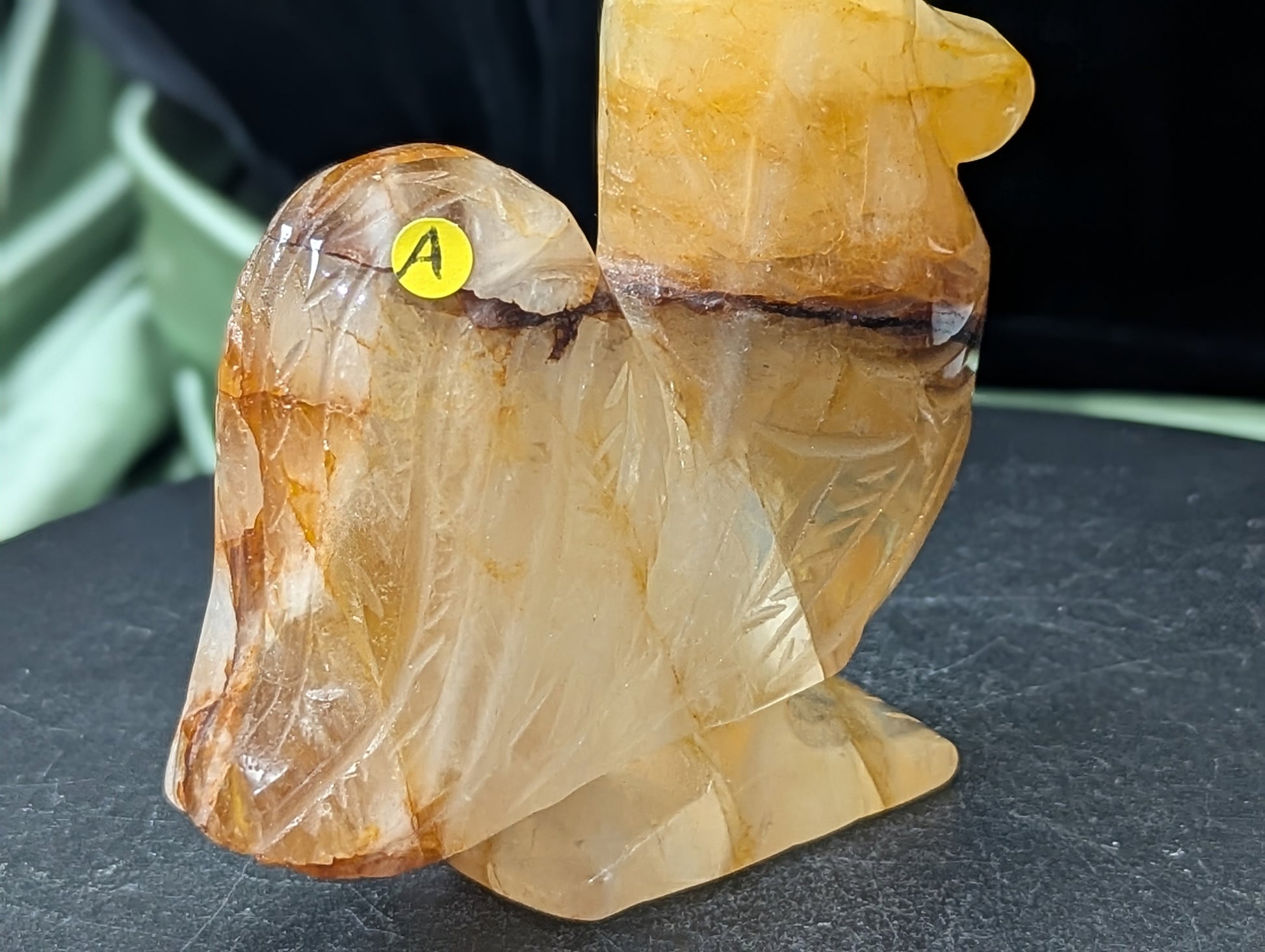 Golden Healer Crystal Rooster Figurine
