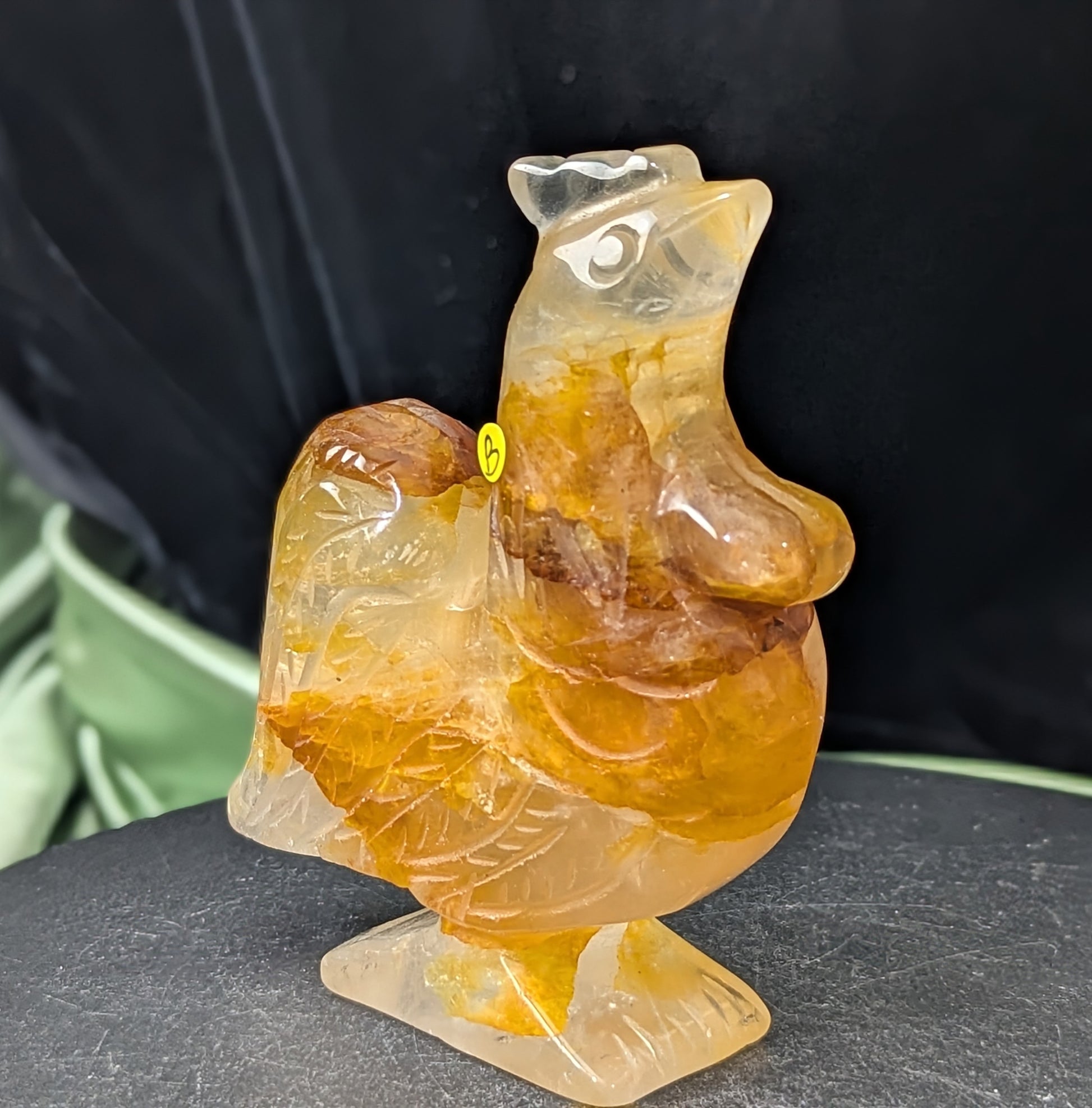 Golden Healer Crystal Rooster Figurine