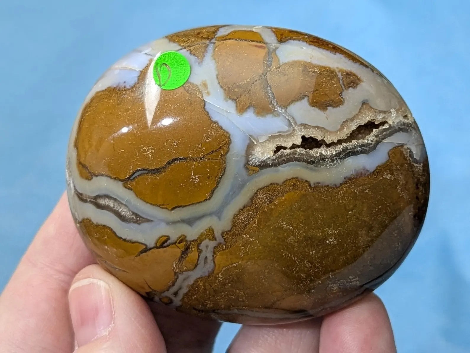 Golden Maligano Jasper Palm Stone