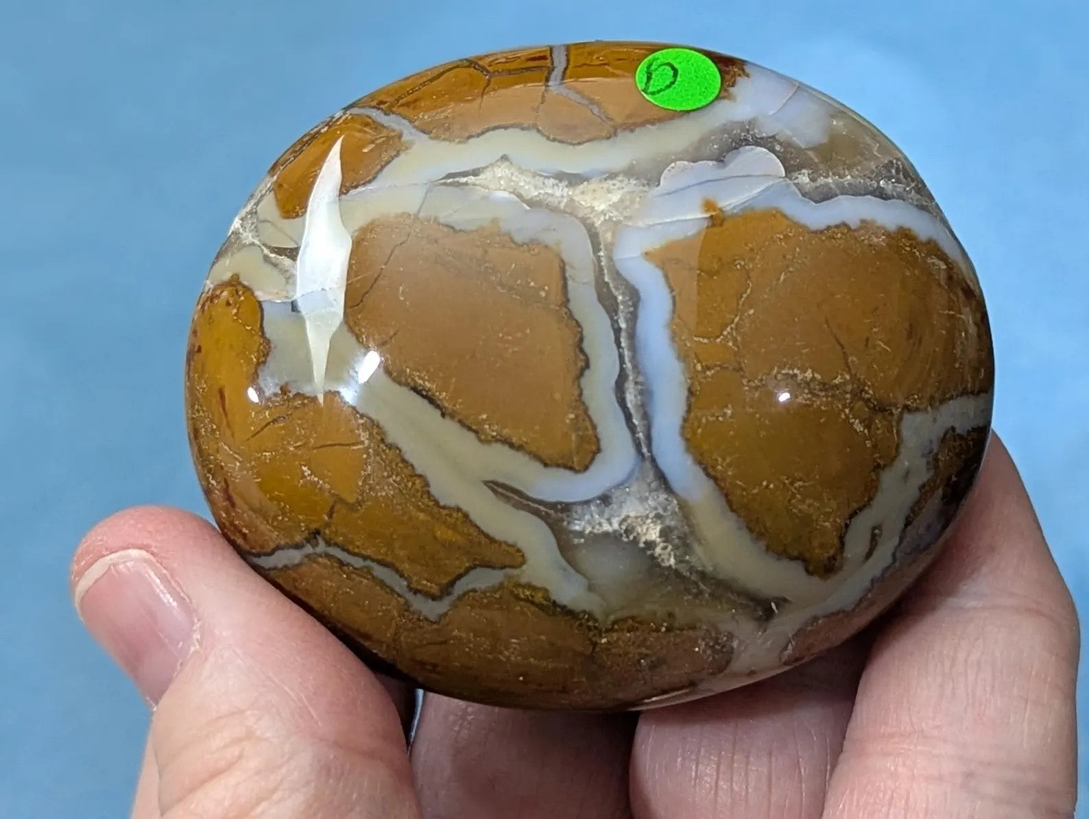 Golden Maligano Jasper Palm Stone