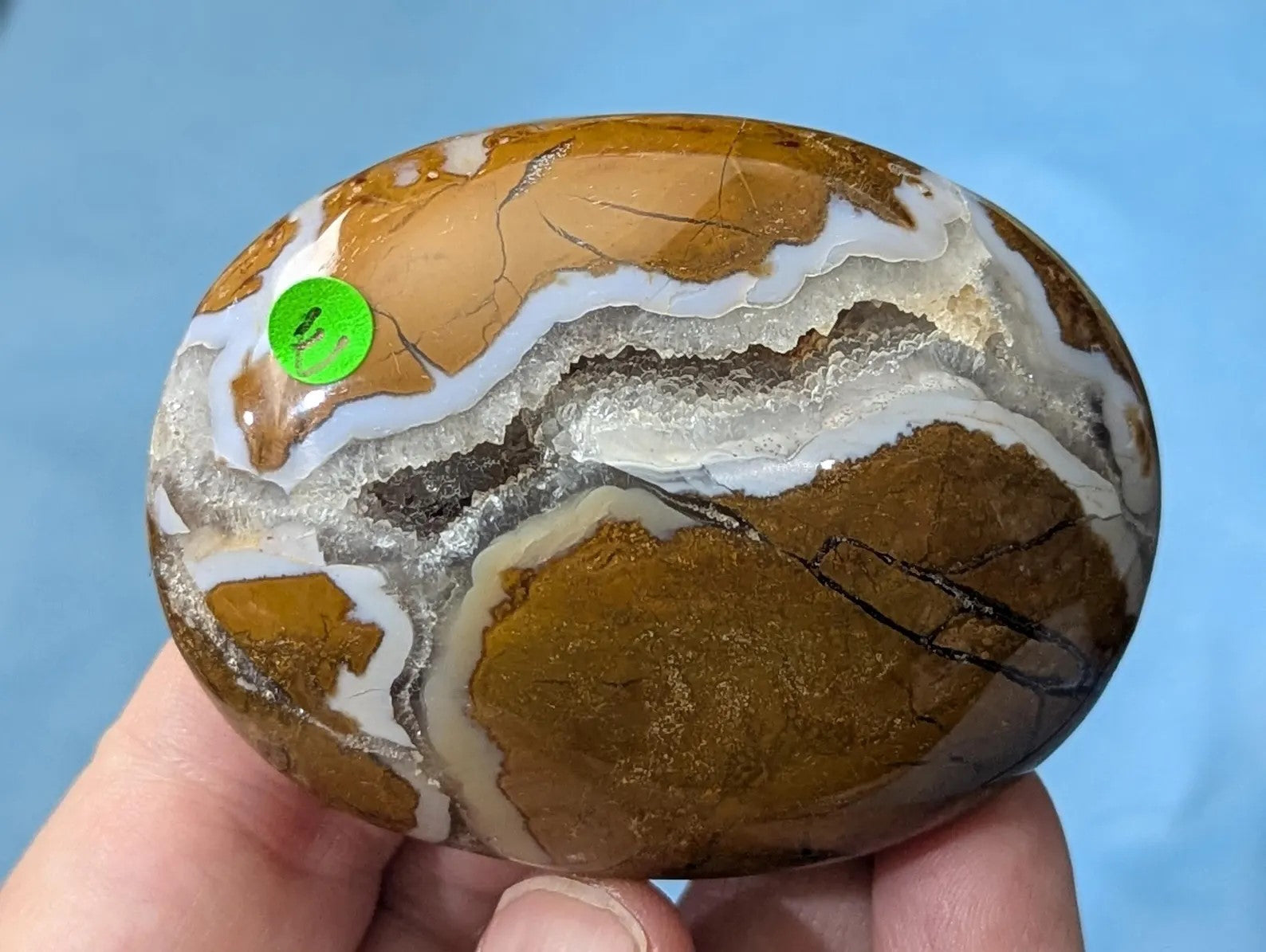 Golden Maligano Jasper Palm Stone