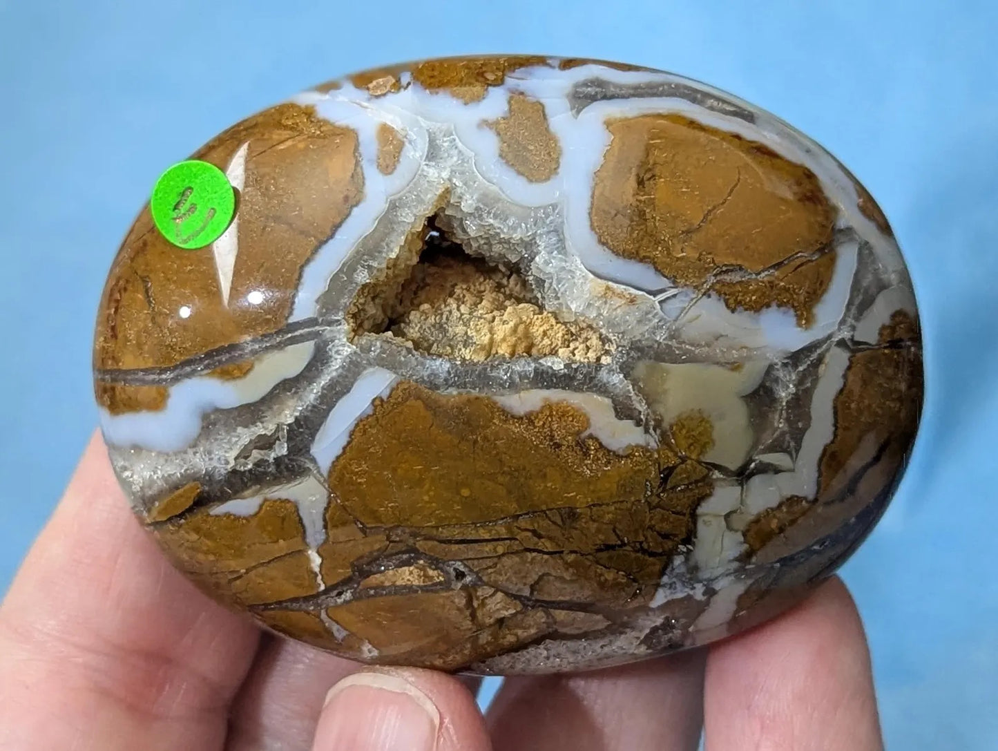 Golden Maligano Jasper Palm Stone